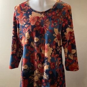 3/4 sleeve, floral, sweater